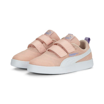 Sneakers rosa da bambina con striscia laterale a contrasto Puma Courtflex v2 Mesh V PS, Brand, SKU s344000172, Immagine 0